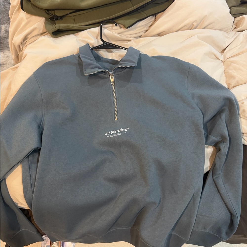 Jack & Jones Gray Zip-Up Sweater